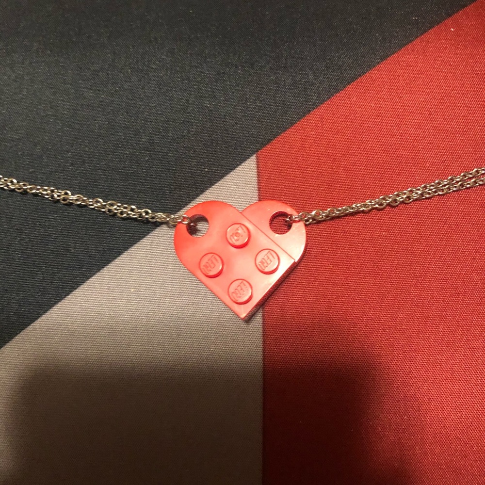 LAST ONE Red Lego Heart Necklace